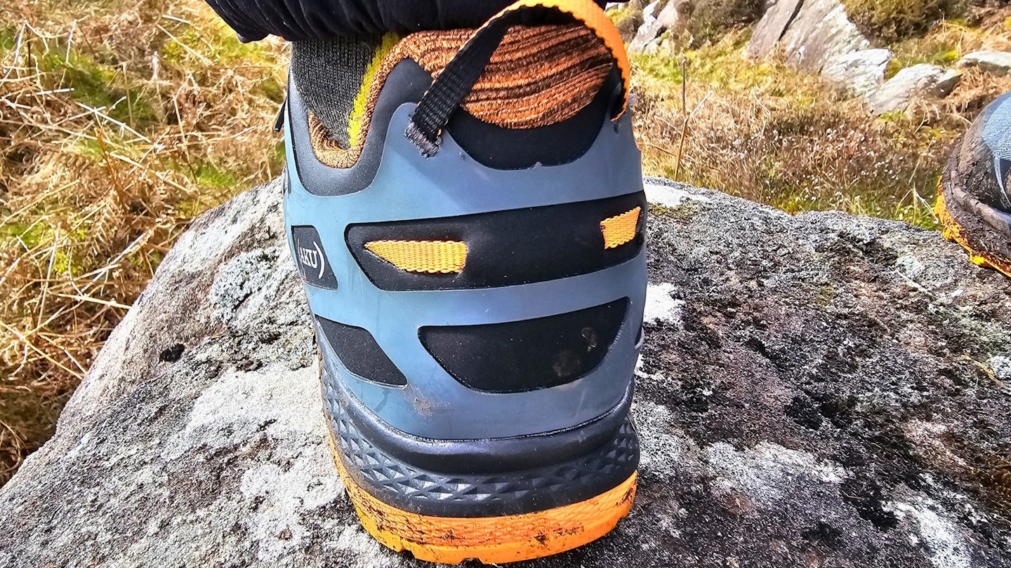 Closeup of AKU Rocket DFS GTX heel