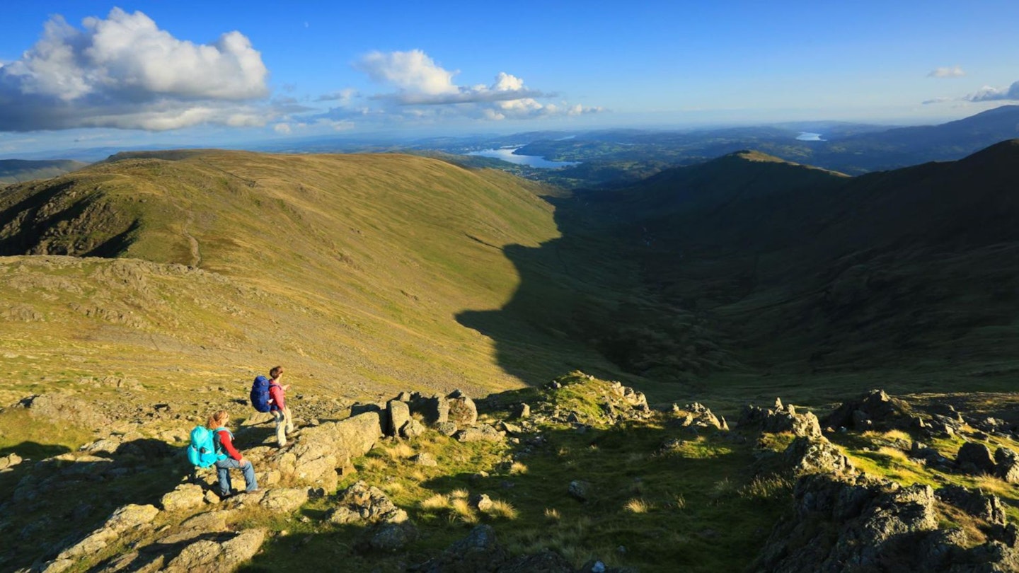 Climbing Fairfield from Hart Crag, Fairfield Horseshoe, Lake District