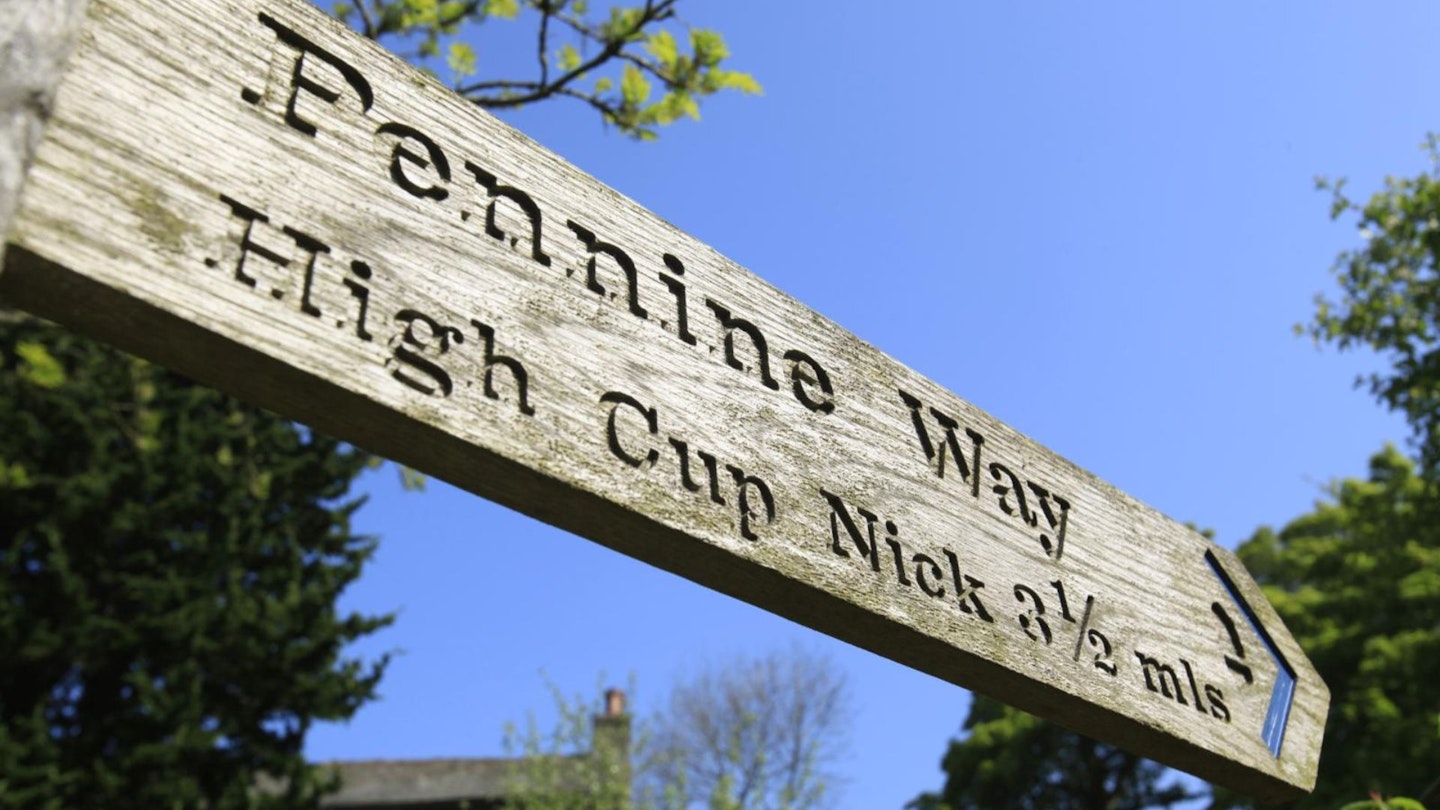 High Cup Nick Pennine Way sign