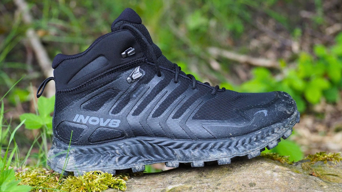 Side profile view of Inov8 Roclite Mid GTX