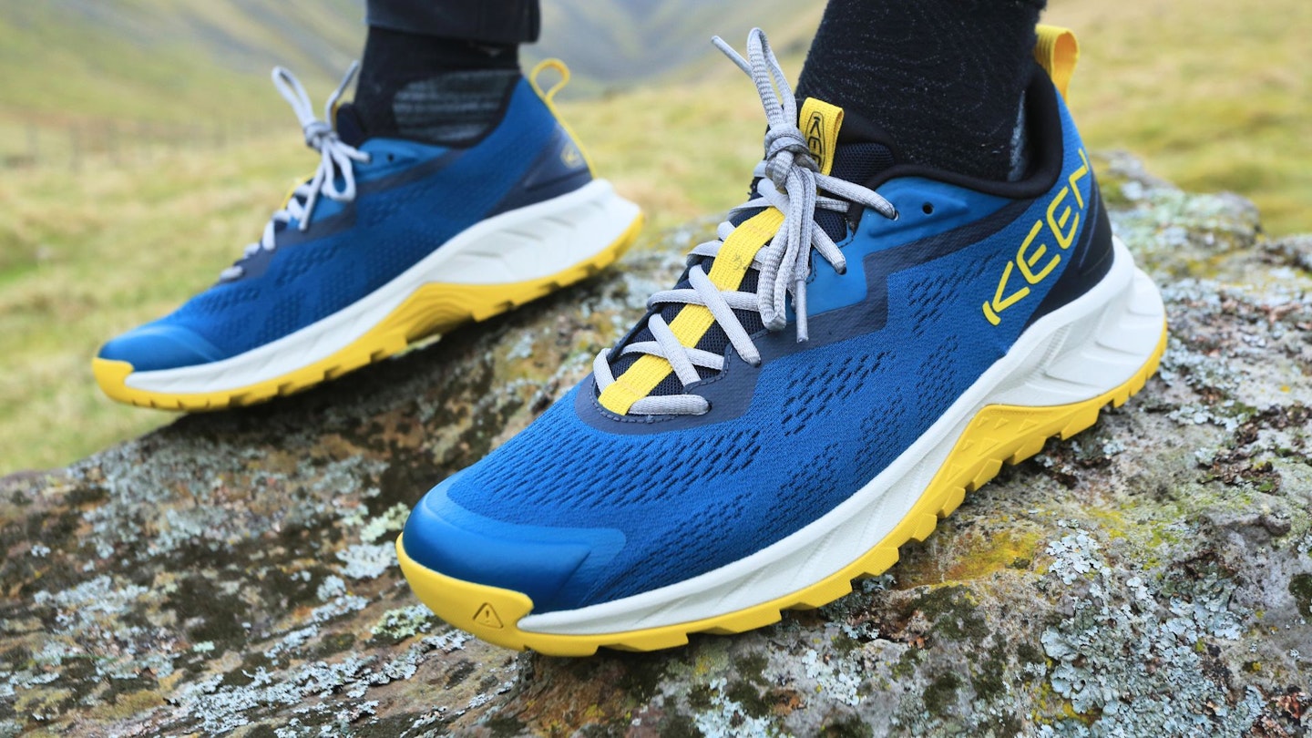 Closeup of LFTO tester wearing Keen Versacore Speed Shoe