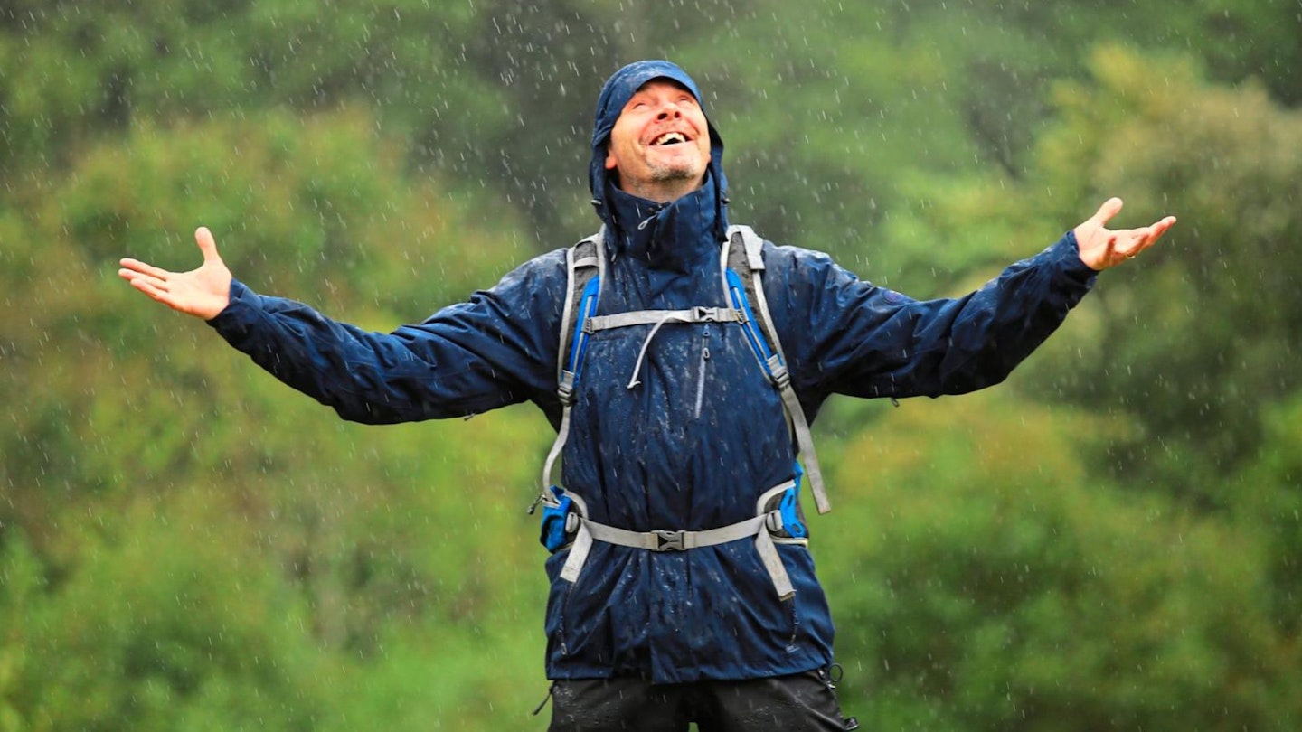 Waterproof jacket in the rain