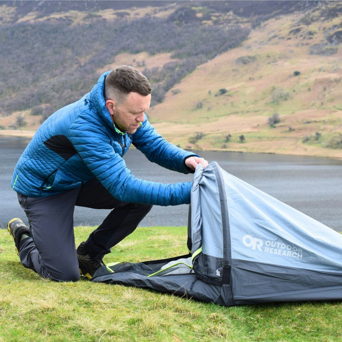 Outdoor Research Helium Bivy front open