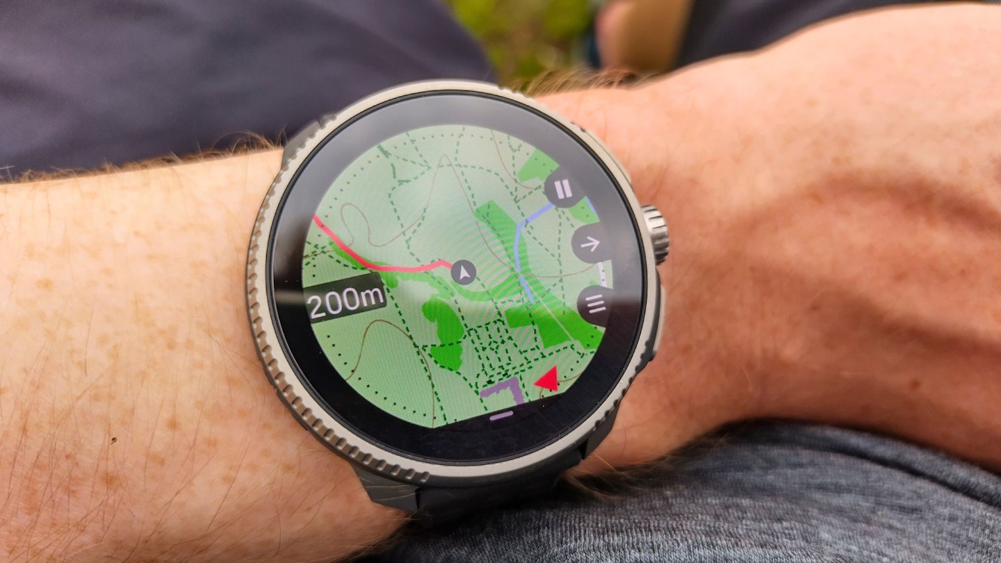 Suunto Race watch displaying maps