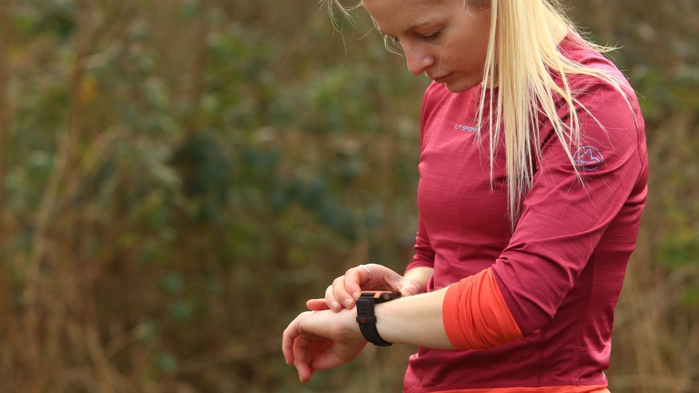 Kate Milsom wears the Polar Grit X Pro