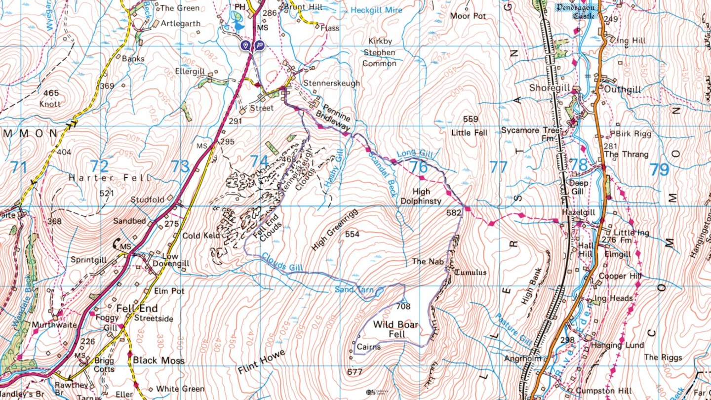 Wild Boar Fell map