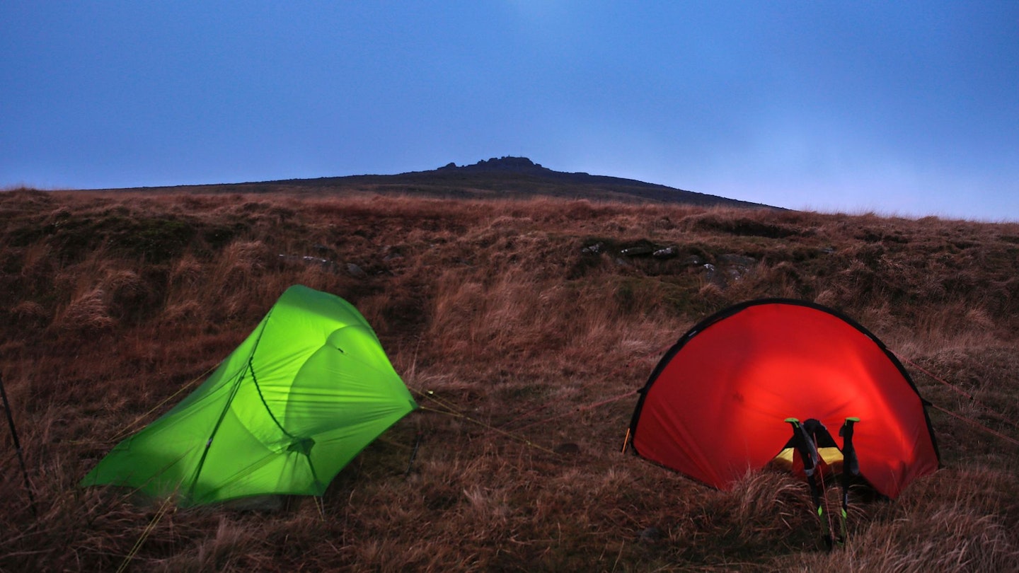 Wild camping below Yes Tor Dartmoor